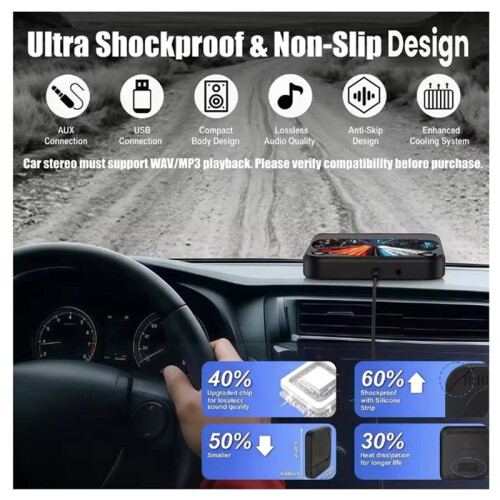 Car Portable USB CD Player Portable with USB-C Adapter Extension Cable External CDs Players 2