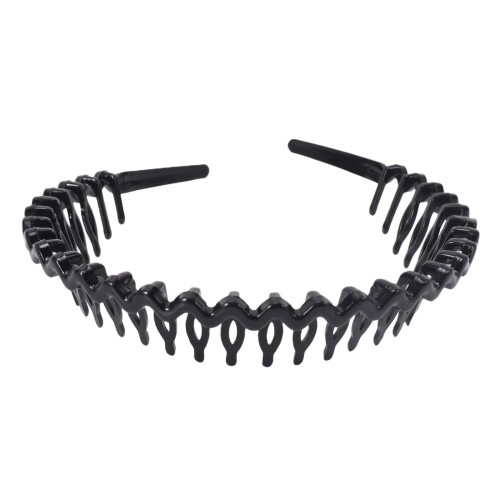 Cerchietto in plastica dentato nero per donna 1