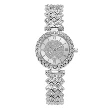 CHOII Horloges Uitverkoop: Gypsophila Dames Quartz Horloge met Kleine Wijzerplaat en Strass Steentjes, Elegante Zilverkleurige Stijl
