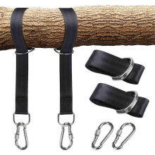 50 cm Schaukelgurt, robuste Aufhängegurte, Aufhängeset mit 2 D-Ring-Karabinern, für Camping, Terrasse, Hängematten und Schaukeln, 2-teilig
