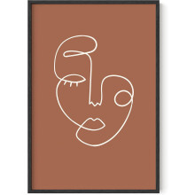 Décoration murale minimaliste représentant une silhouette féminine (24 x 36 cm, sans cadre), idéale pour une décoration sur le thème de