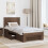 VidaXL vidaXL Bed Frame with Headboard Brown Oak 80 x 200 cm Engineered Wood 2