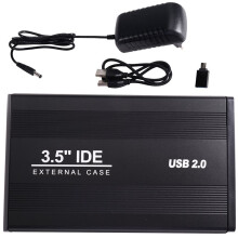 Obudowa Dysku Twardego IDE dla 3,5-Calowego Dysku HDD SSD USB do Zewnętrznego Metalowego Dysku Twardego z Adapterem OTG, Wtyczka EU