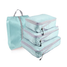 Set di borse portaoggetti comprimibili DEKAXID, quattro pezzi, cubi di compressione per imballaggio, organizer per bagagli da viaggio, organizer