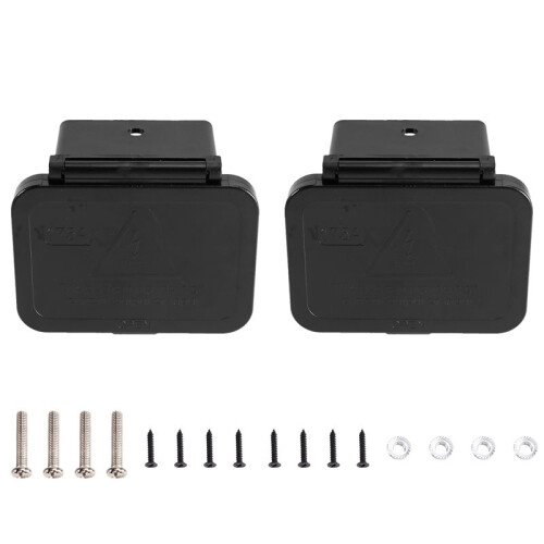 2Pcs 175A Flush Mount Bracket Panel with Dust Cover, Plug Connector Fixed Mounting for RV, Truck, Marine 1