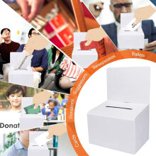24-pack valurnor i kartong med springa, lotteriboxar 6x6 tum, förslagslådor med avtagbar springa, donationslådor