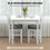 3 Piece Dining Set with Table and 2 Chairs White 8