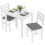 3 Piece Dining Set with Table and 2 Chairs White 2