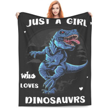 Couverture dinosaure, cadeau idéal pour les enfants, parfaite pour les petites filles qui adorent les dinosaures : douce, chaude et légère,