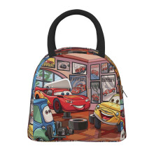 Cars Lightning McQueen Lunch Bag Portabil Izolat Lunch Box Cooler Tote Bag cu Buzunar Frontal pentru Bărbați Femei Adolescenți