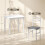3 Piece Dining Set with Table and 2 Chairs White 5