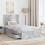 VidaXL vidaXL Bed Frame with Drawer Concrete Grey 90 x 190 cm Engineered Wood 3
