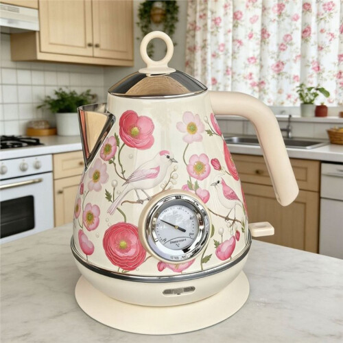 1.7L Retro Electrc Kettle with Temperature Display Boiling Water Auto Power Off Teapot Kitchen Tools EU Plug 2