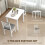3 Piece Dining Set with Table and 2 Chairs White 6