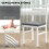 3 Piece Dining Set with Table and 2 Chairs White 7
