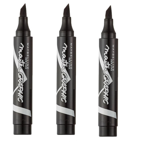 Maybelline 3 pcs Maybelline Master Graphic Liquid Eyeliner Bold Black