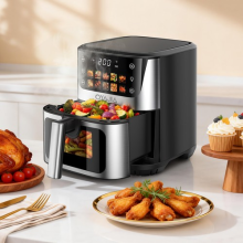 8L Large Air Fryer 1800W Low Fat Oil free Healthy Oven Frying Kitchen Cooker Qzd