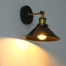 Black Vintage Industrial Wall Light Metal Brushed Adjustable Wall Sconce Lamp Tp