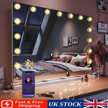 Hollywood Vanity Mirror with Lights Bluetooth Speaker Makeup Mirror 15 LED Kkyur