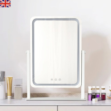 LED Makeup Mirror w/ 3 Lights Touch Control 360 Adjustable Table Vanity Mirror