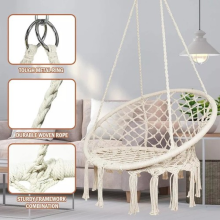 Hammock Chair Cotton Woven Rope Indoor Outdoor Swing Chair Seat Hanging Macrame