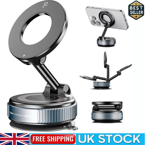 Upgraded Vacuum Suction Magnetic Phone Holder, 360掳 Adjustable Foldable