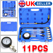 11PCS Petrol Engine Compression Tester Kit Fuel Cylinder Pressure Gauge Tool Set