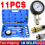 11PCS Petrol Engine Compression Tester Kit Fuel Cylinder-Pressure Gauge Tool Set 1