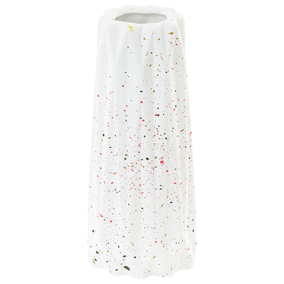 Beliani Flower Vase Amaliada Stoneware 24 Cm White