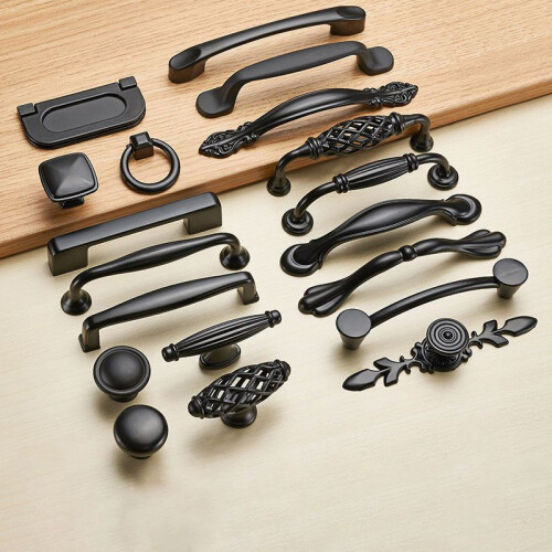 (M)Modern Matte Black Nickel Kitchen Cabinet Handle Door Pull Drawer Knob Hardware 1