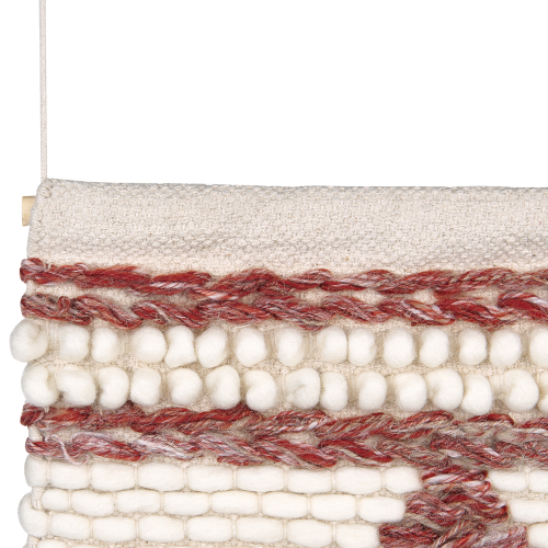 Beliani Fabric Wall Hanging SAIF 90 cm Wool Red 2