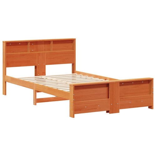 VidaXL vidaXL Bed Frame with Headboard Wax Brown 140 x 190 cm Engineered Wood 2