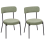 Beliani Set of 2 Dining Chairs ALLISON Boucle Light Green 4