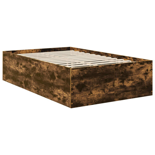VidaXL vidaXL Bed Frame Smoked Oak 120 x 190 cm Engineered Wood 1