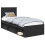 VidaXL vidaXL Bed Frame with Headboard Black 75 x 190 cm Solid Pine Wood 3