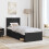 VidaXL vidaXL Bed Frame with Headboard Black 75 x 190 cm Solid Pine Wood 4