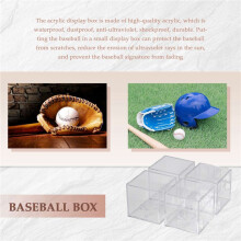 4 StüCk Baseball Vitrine, UV GeschüTzte Staubdichte Acryl Vitrinen, Durchsichtige Vitrine für Baseball ErinnerungsstüCke