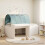 VidaXL vidaXL Bed Frame with Tunnel with Shelf 3 pcs White and Light Blue 1