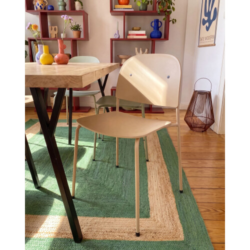 Beliani Set of 2 Dining Chairs WINDUST Metal Beige 1
