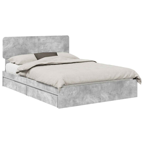 VidaXL vidaXL Storage Bed Concrete Grey 150 x 200 cm Engineered Wood 1