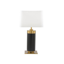 Table lamp in black metal with a gold brass finish, H73 cm - VENDOME