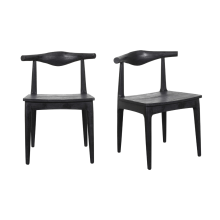 Set of 2 LUCIEN chairs in solid black acacia