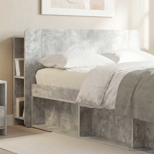 VidaXL vidaXL Headboard Cabinet with Storage Concrete Grey Engineered Wood