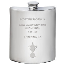 ABERDEEN FC 1954-55 Division One Champions 6oz Pewter Hip Flask Football Memorabilia Mens Birthday Personalised Gifts Whisky Accessories