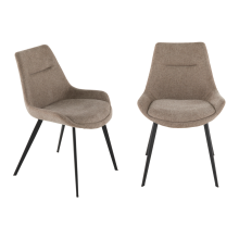 Set of 2 taupe fabric chairs, 62 cm wide - COLOMBE