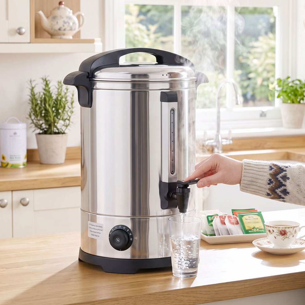 Homcom 6.5L Catering Urn, 1500W Stainless Steel Tea Urn With Keep Warm