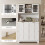 Homcom HOMCOM 175cm Tall Kitchen Cabinet with Rubbish Bin, White 8