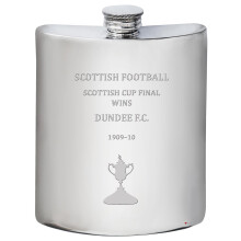 Dundee FC Scottish Cup Total Wins History 6oz Pewter Hip Flask Football Memorabilia Mens Birthday Personalised Gifts Whisky Accessories