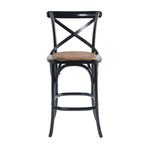 Signature Solid wood and cane counter stool, 50 cm wide - BISTROT