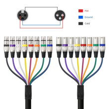 8-Kanal XLR Schlange Kabel 3-Polig XLR Männlich zu Weiblich Audiokabel für Rundfunkaufnahme